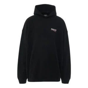 Balenciaga Embroidered Political Campaign Oversized Hoodie 'Black' 620973TKVI91070