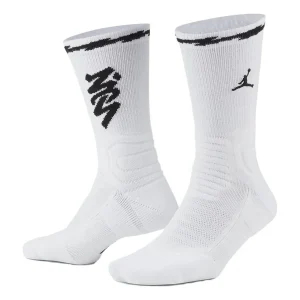 Air Jordan Zion Flight Crew Socks 'White Black' CU7914-100