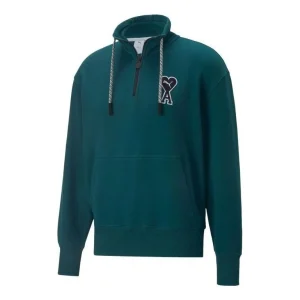 PUMA X Ami Half Zip Sweatshirt 'Green' 535993-24