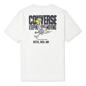 Converse Alphabet Cartoon Printing Sports Short Sleeve White 10021124-A02