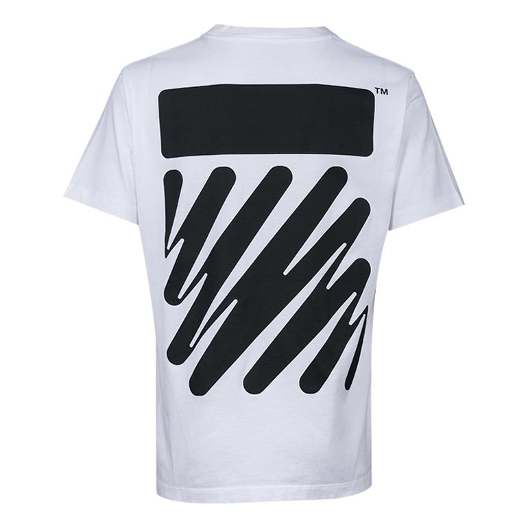 Men's Off-White SS22 Solid Color Cotton Zebra Printing Short Sleeve White T-Shirt OMAA027S22JER0100110