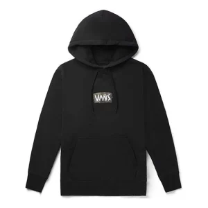 Men's Vans Back Printing Pullover hooded Fleece Lined Black VN0A4BP4BLK