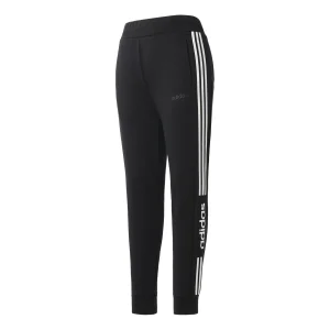 adidas neo Side logo Printing Slim Fit Casual Sports Long Pants Black EI4734