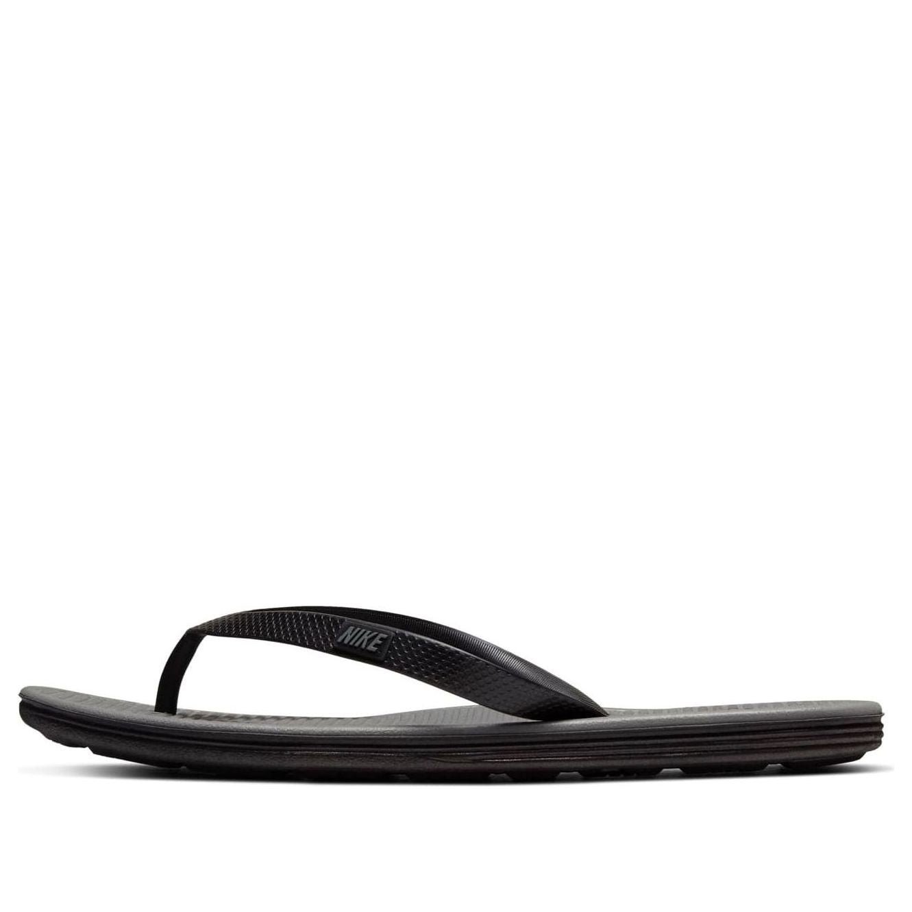 Nike Solarsoft Thong Black Gray Slippers 488160-090