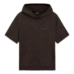 Li-Ning x Jackie Chan Short Sleeve Hoodie 'Dark Brown' AMBS045-2