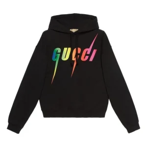 GUCCI Cotton Hoodie with Gucci Blade print 'Black' 700120-XJFL9-1152