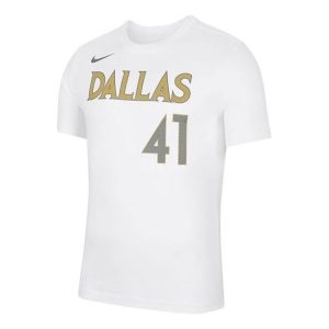 Nike NBA Basketball Sports Short Sleeve Dallas Mavericks 41 White CT9770-100