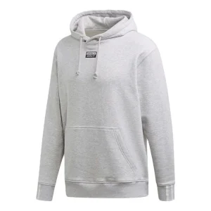 adidas originals Casual Sports Solid Color hooded Pullover Gray EJ7423