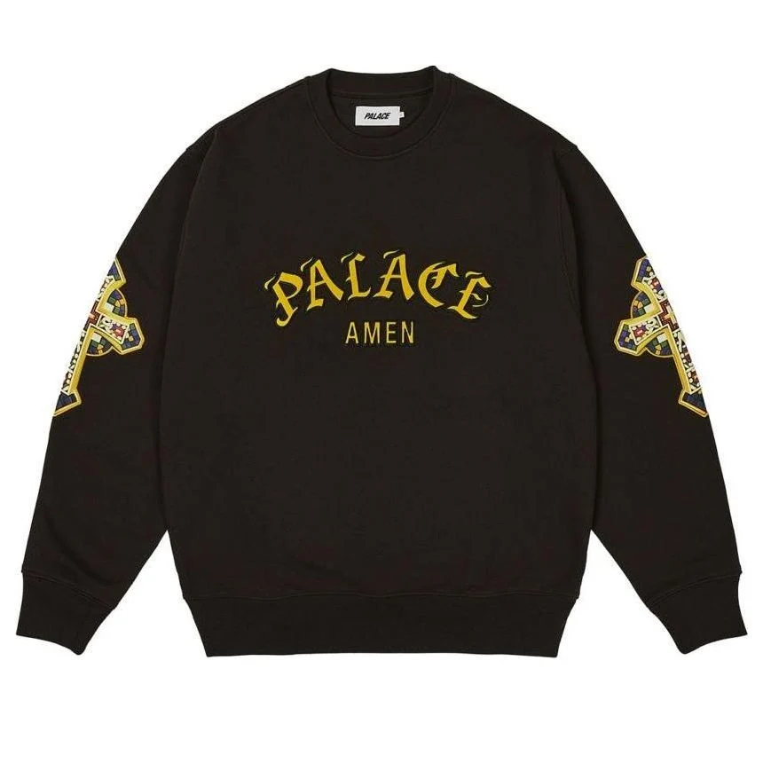 Palace Saints Crewneck Sweatshirt 'Black' P26CS009