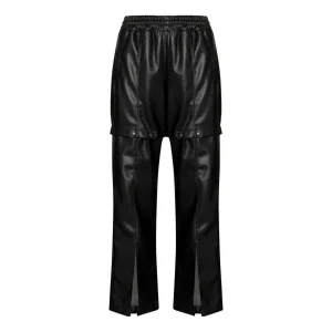 (WMNS) adidas Always Original Faux Leather Track Pants Asia Sizing 'Black' HF2017