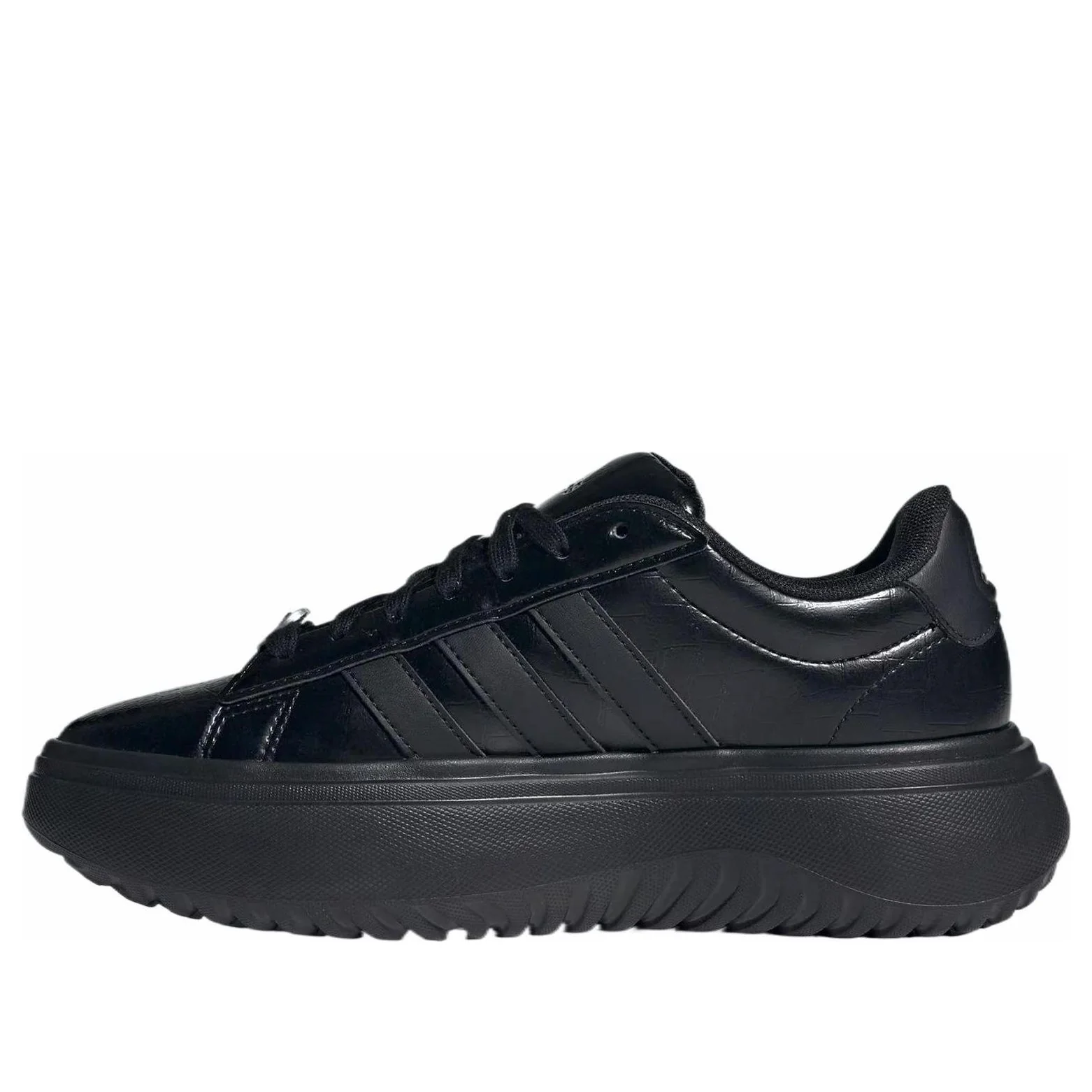 (WMNS) adidas Grand Court Platform 'All Black' JH8668