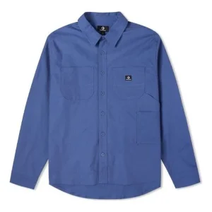 Converse Carpenter Pocket Button Down Long Sleeve Shirt Asia Sizing 'Vintage Blue' 10022950-A02