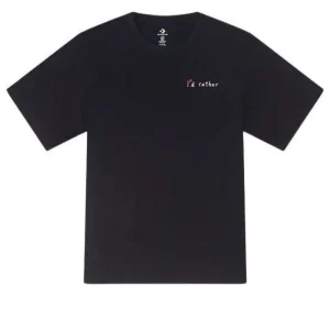 (WMNS) Converse Summer Verbiage T-Shirt Asia Sizing 'Black' 10027223-A03
