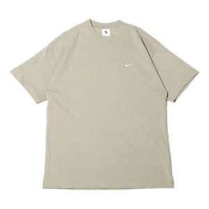 Nike Lab Solo Swoosh Basic Sports Short Sleeve Light Green Gray DA0321-320