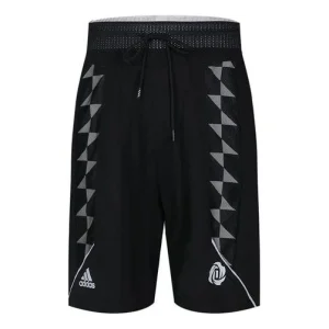 adidas Logo Pattern Printing Basketball Sports Shorts Black DZ0608