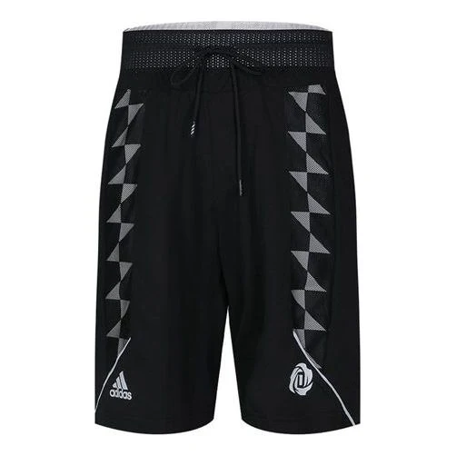 adidas Logo Pattern Printing Basketball Sports Shorts Black DZ0608