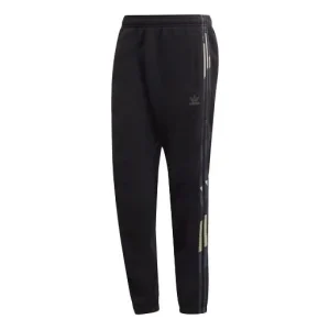 Men's adidas originals Camo Pants Side Elastic Waistband Sports Pants/Trousers/Joggers Black HF4878