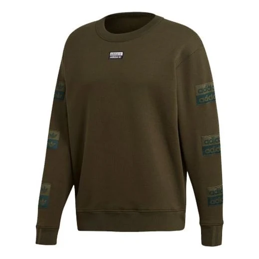 adidas originals MENS D.R.Y.V. Crewneck Hoody Grey/Green ED7203