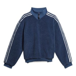Men's adidas originals x Blondey Crossover Casual Sports Stripe Stand Collar Pullover Long Sleeves Blue GS9267
