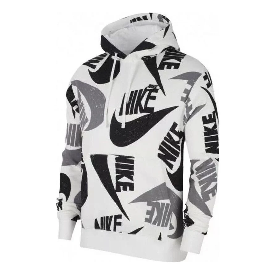 Nike Sportswear Club Pullover Hoodie 'White Black' CJ6312-010