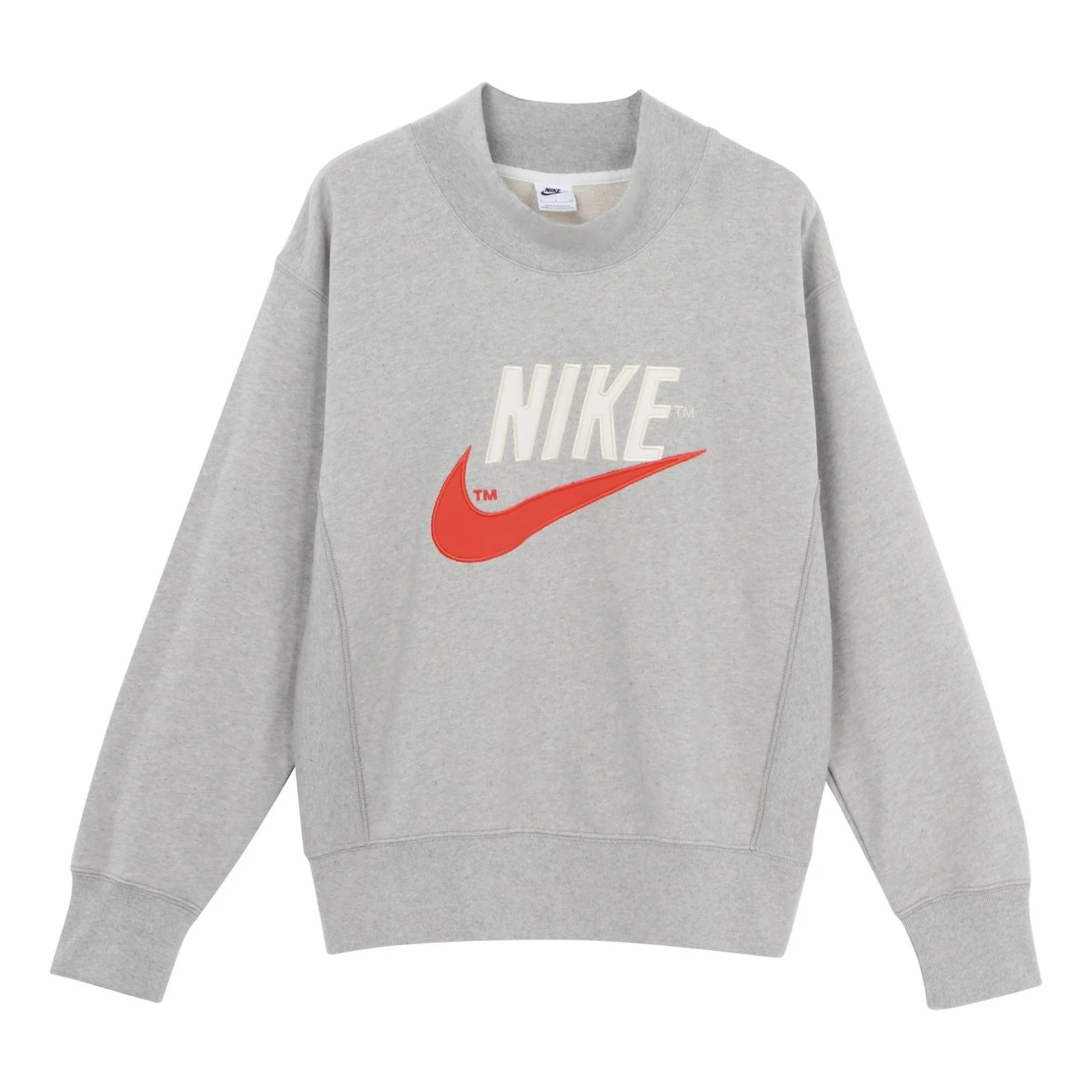 Nike Trend Capsule Series Logo Embroidered Sports Round Neck Pullover light grey DM5274-050