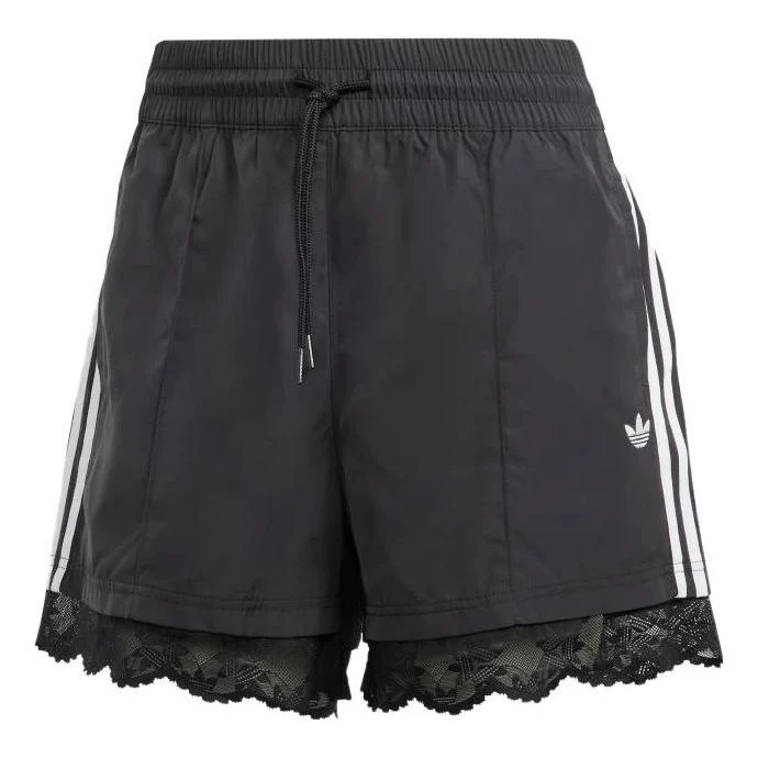 (WMNS) adidas originals Lace Trim 3-Stripes Shorts Asia Sizing 'Black' II5605