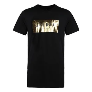 Air Jordan Alt-Hem Foil Pure T-shirt 'Black Gold' AA1918-010