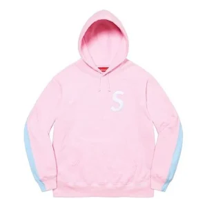 Supreme S Logo Split Hooded Sweatshirt 'Pink Blue' SUP-FW21-204