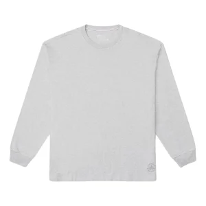 Converse Gold Standard Embroidered Logo Long Sleeves T-Shirt Asia Sizing 'Grey' 10026898-A02