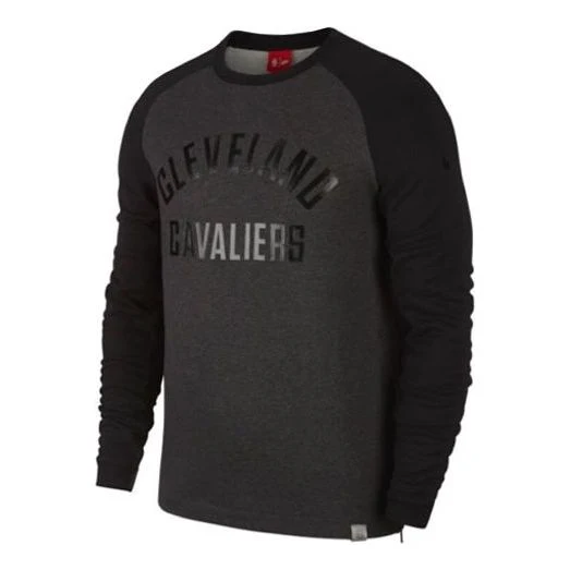 Nike Sports Casual Letter Printed Crew Neck Long Sleeve Cleveland Shirt Men's Black 860708-032