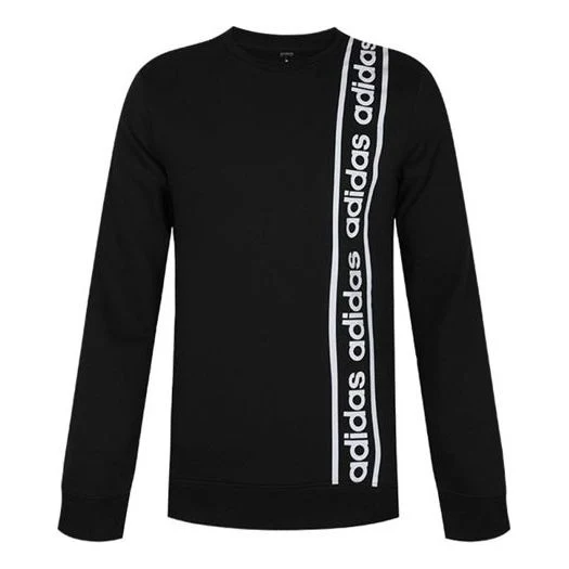adidas M C90 Brd Letter Print Sports Crew Neck Sweatshirt Black EI5617