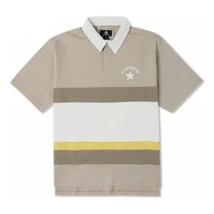 Converse Colorblock Logo Polo Shirt Asia Sizing 'Beige' 10024880-A03