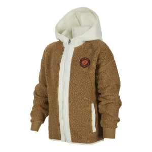 (PS) Nike Sportswear Full-Zip Faux Sherpa Hoodie 'Sprout Gold' FV3979-288