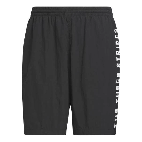 adidas Wording Loose Fit Woven Shorts 'Black' IA9443