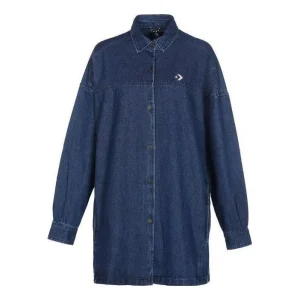 (WMNS) Converse Utility Woven Shirt Asia Sizing 'Blue' 10024864-A01