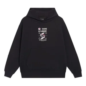 Li-Ning Sports Style Hoodie 'Black White' AWDT065-2
