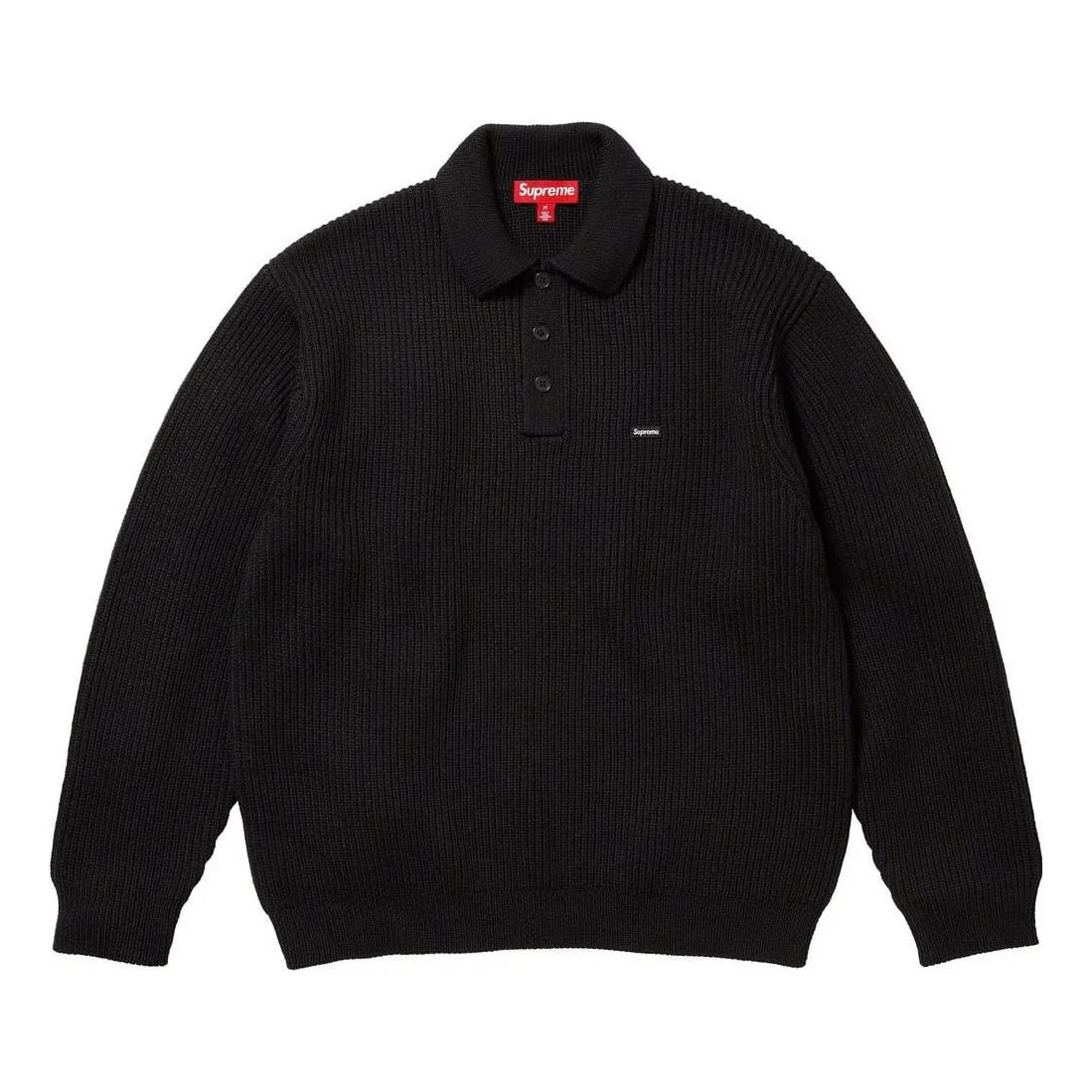 Supreme FW23 FW23 Week11 Small Box Polo Sweater 'Black' SUP-FW23-183