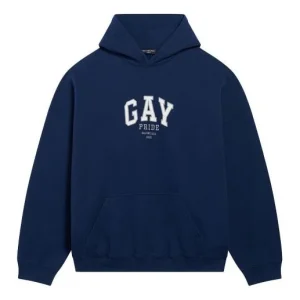 Balenciaga Pride Hoodie Boxy Fit 'Navy' 651799TLV548561