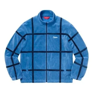 Supreme Grid Taping Velour Jacket 'Blue Black' SUP-SS20-509