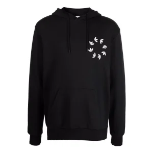 Men's adidas originals Kangaroo Pocket Chest Logo Printing Hooded Long Sleeves Black HC4490