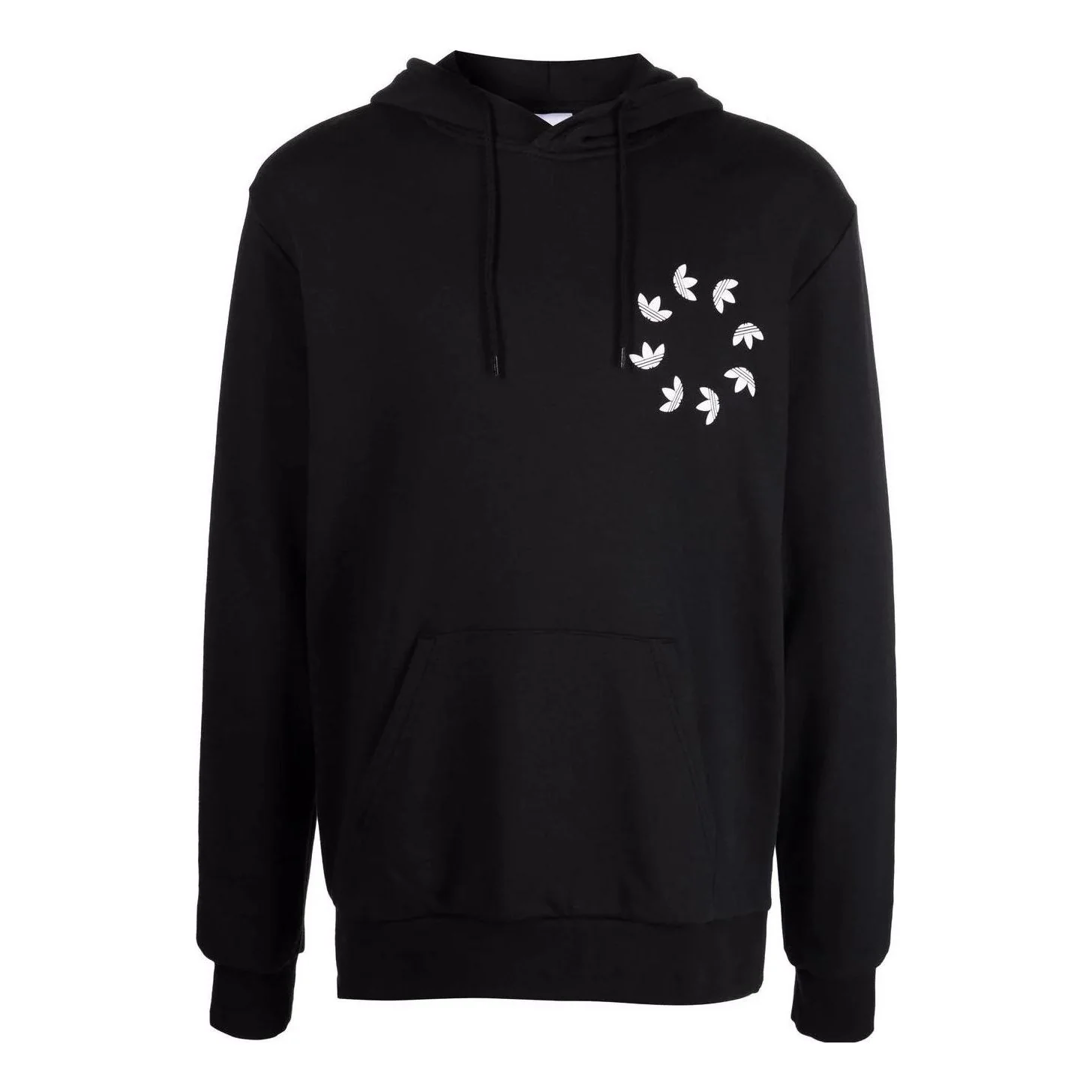 Men's adidas originals Kangaroo Pocket Chest Logo Printing Hooded Long Sleeves Black HC4490