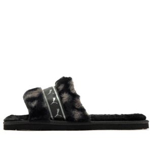(WMNS) PUMA Fluff Remix Animal BX 'Black Grey' 390970-02