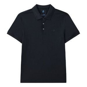 FILA Casual Solid Color Breathable Short Sleeve Polo Shirt Navy Blue F11M122132F-NV