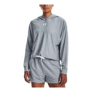 (WMNS) Under Armour Rival Terry Oversized Hoodie 'Blue Grey' 1376992-465