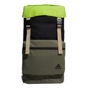 adidas Flap Two-Layer Backpack 'Black Green' GE5784