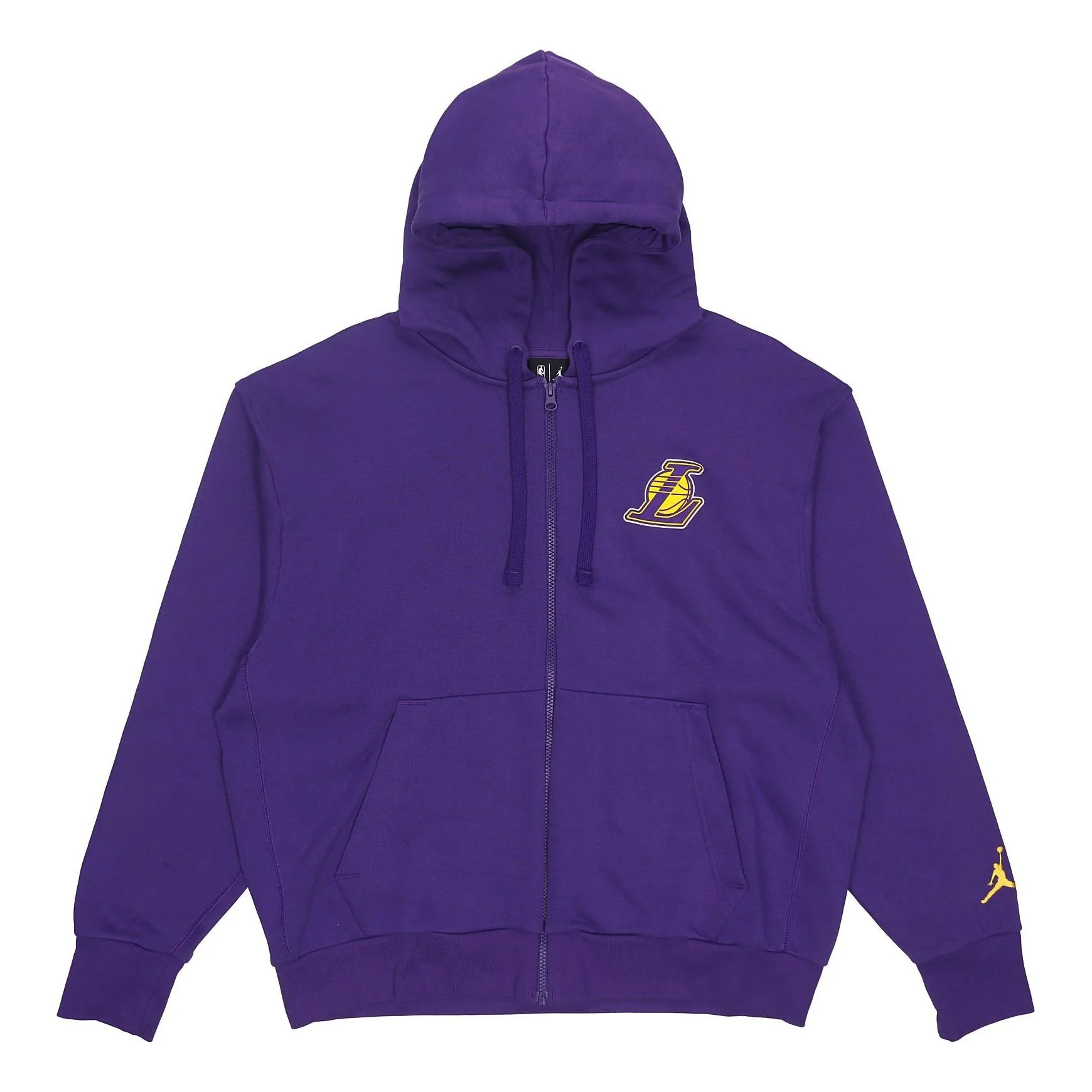 Men's Jordan NBA Los Angeles Lakers Long Sleeves Hooded Zipper Cardigan Fleece Jacket Purple DB1880-504