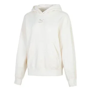 (WMNS) PUMA Classic Oversized Hoodie TR 'White Grey' 673576-99