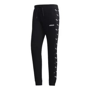 adidas Printing Splicing Knit Bundle Feet Sports Pants Black FM6076