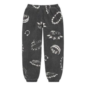 Supreme Studded Collars Sweatpants 'Grey White' SUP-FW20-283