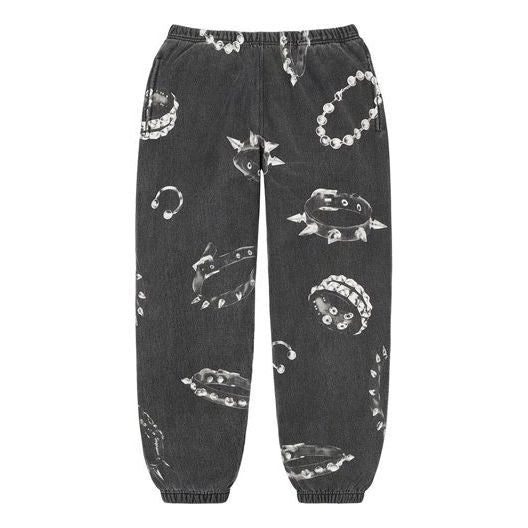 Supreme Studded Collars Sweatpants 'Grey White' SUP-FW20-283